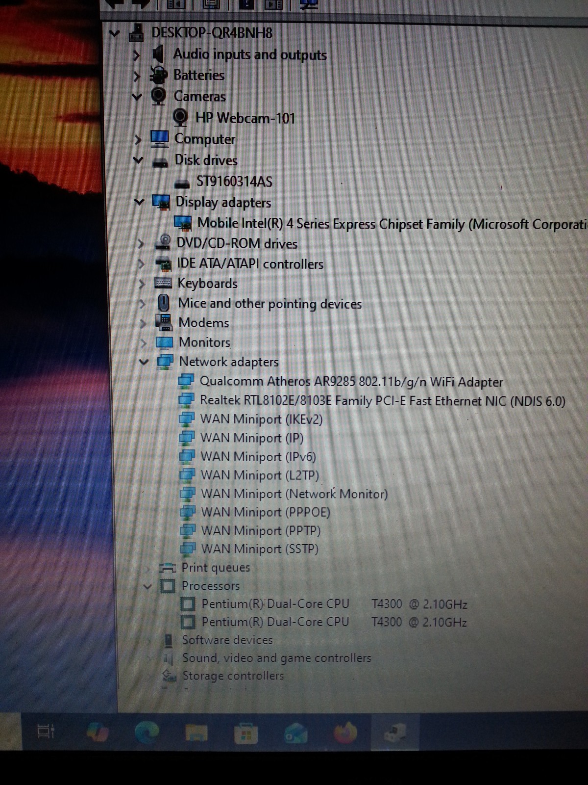HP G60 Laptop Intel Pent T4300 2.1, 4gb, 160 Hdd,Web cam Windows 10 Pro