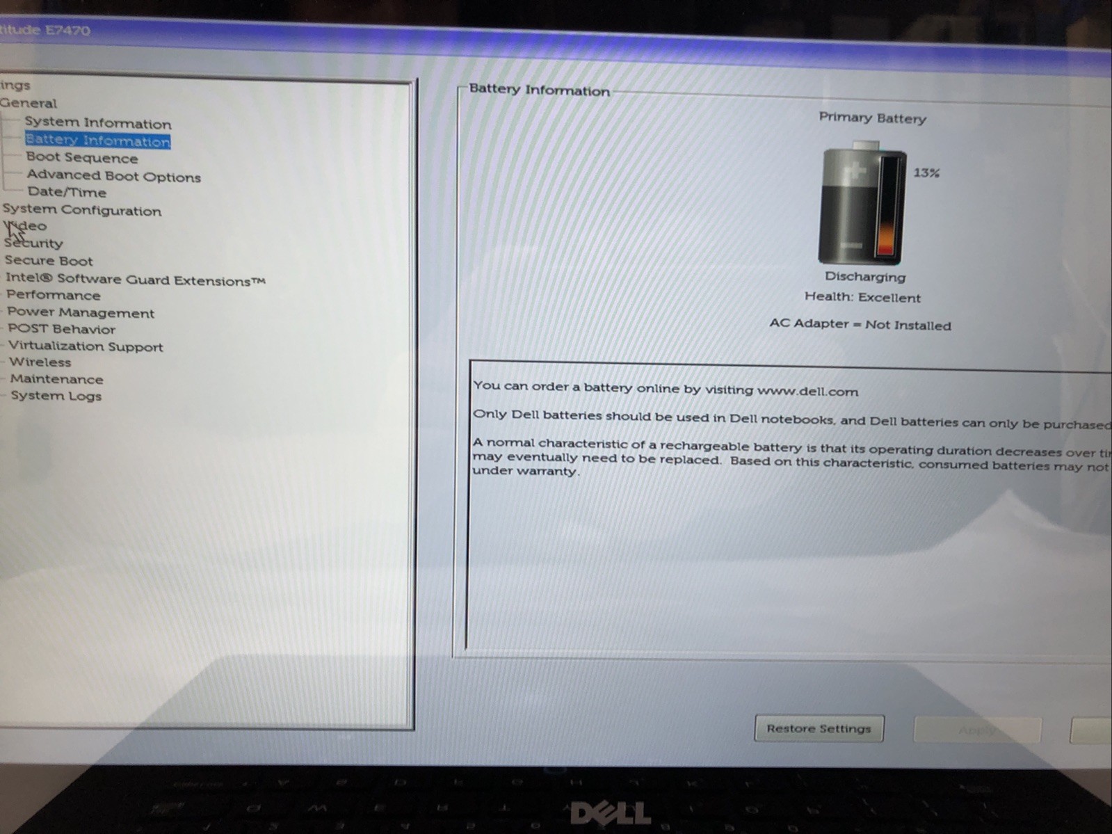 Dell Latitude E7470, Intel Core i7-6650U @2.20Ghz, 4GB RAM, NO SSD/OS, Tested!
