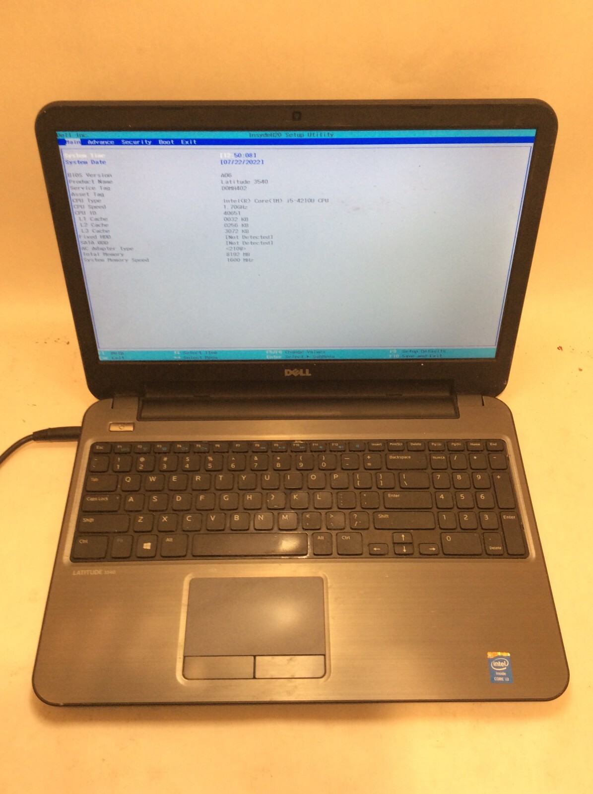Dell Latitude 3540 Laptop 15″ Intel Core i5 4th Gen READ DESCRIPTION -PP