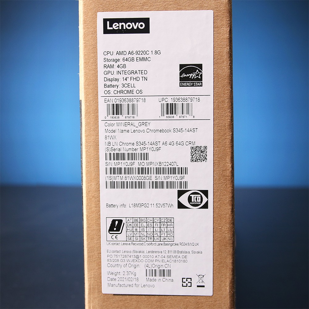 Lenovo Chromebook S345-14AST // AMD A6-9220C, 4GB RAM, 64GB Flash