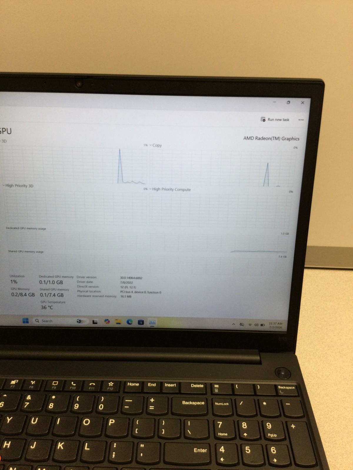 LENOVO ThinkPad E15 Gen 3 AMD Ryzen 7 5700U 16GB 256SSD WIN 11 PRO