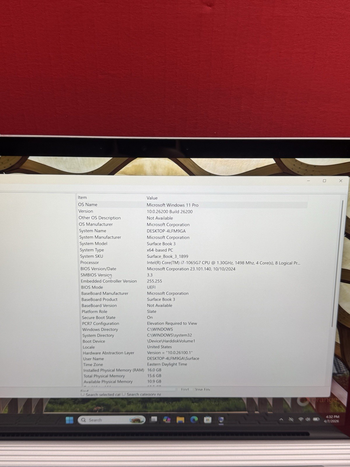 Microsoft Surface Book 3 15.5” 10th i7- 1.30GHz 16GB 256GB Windows 11pro