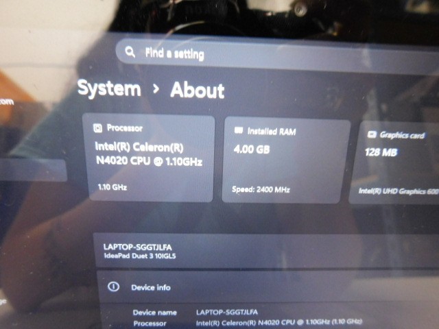 Lenovo IdeaPad Duet 3 10IGL5 10.3″ TOUCH Celeron® N4020 1.1GHz 4GB 64GB