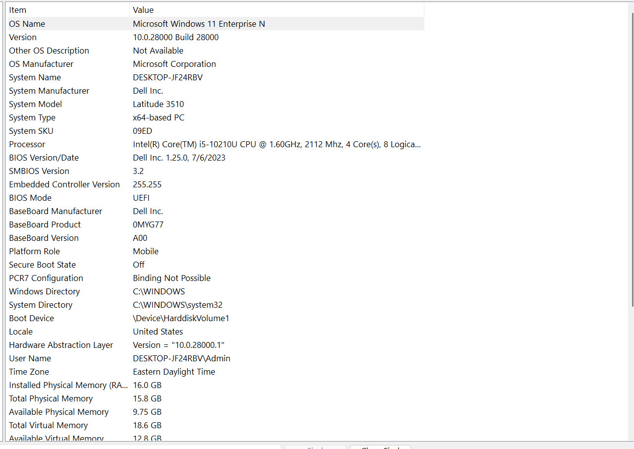 Dell Latitude 3540 laptop i5 16gb ram 256gb ssd