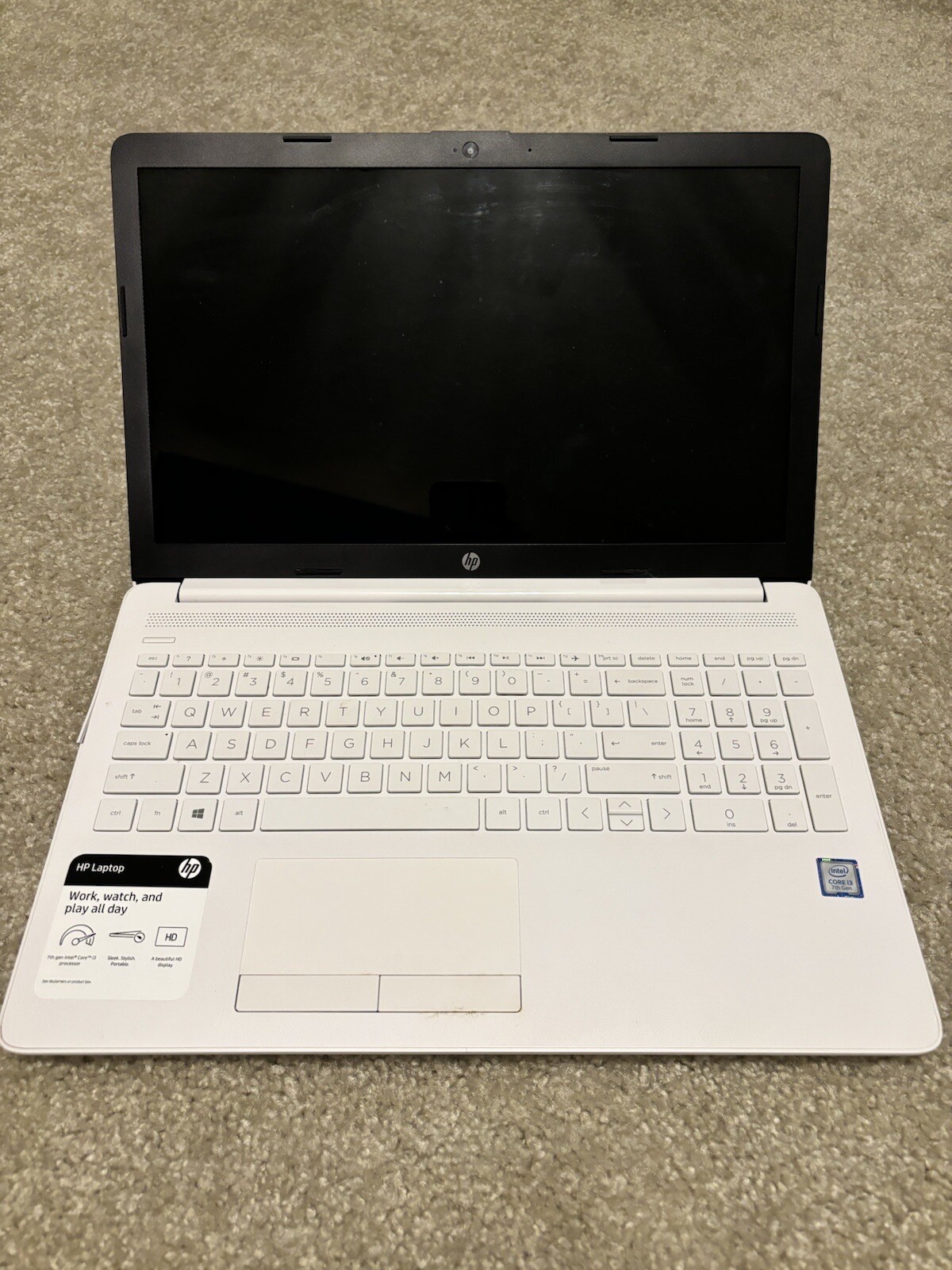 HP 15.6 Notebook – 15-da0043nr White 2019