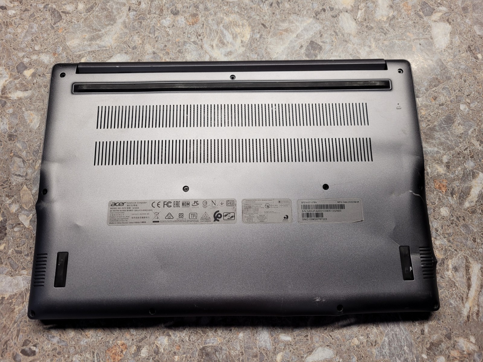 Acer Swift 3 SF314-57 14″ Laptop Intel i5 10th, 8GB RAM WONT BOOT AS IS DAMAGED