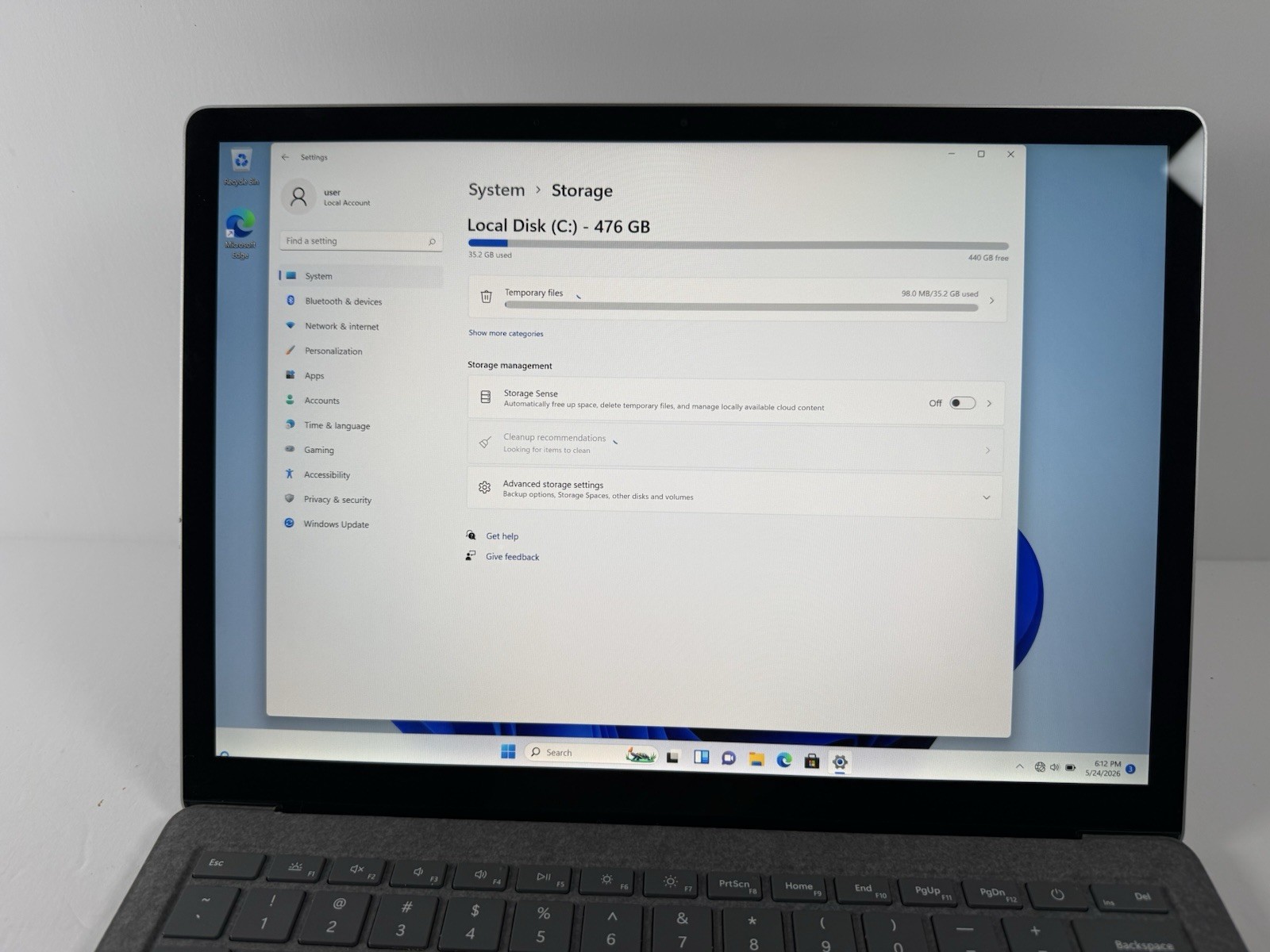 Microsoft Surface Laptop 5 13.5” 1950 Intel Core i7-1265U 16GB RAM 512GB NVME