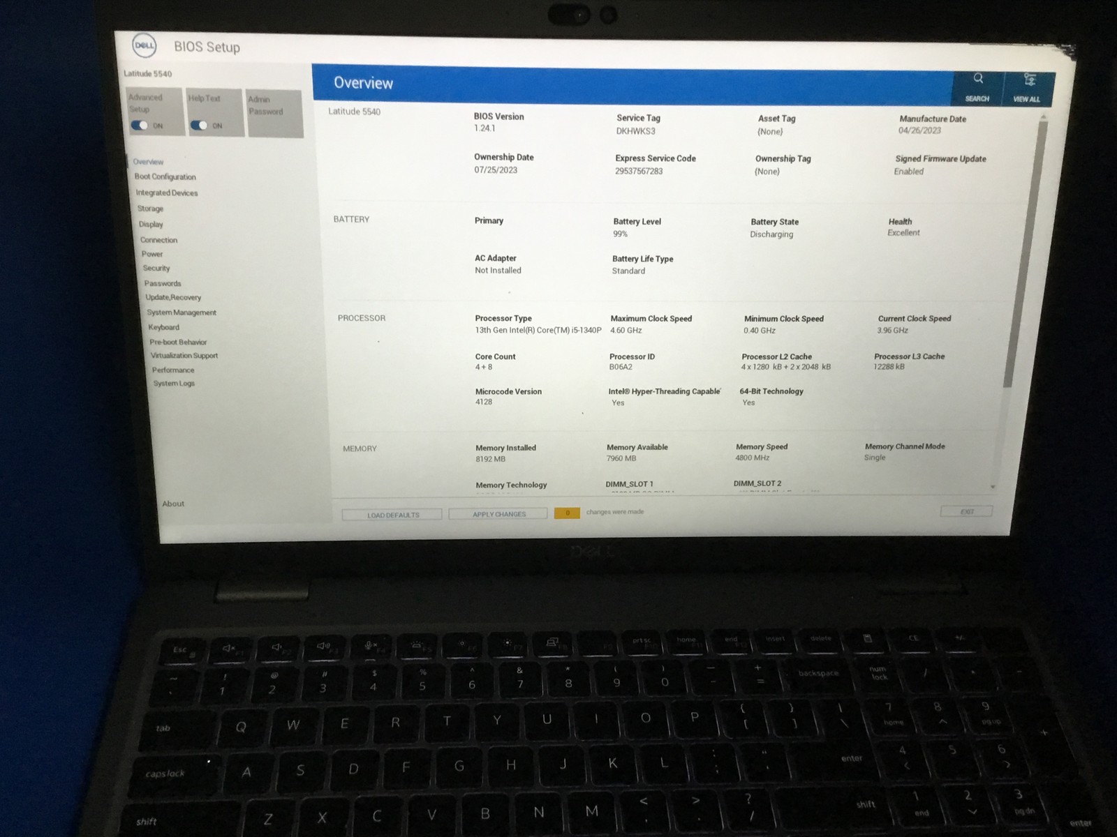 Dell Latitude 5540 15.6″ Laptop i5-1340p@3.96 8GB RAM 256SSD BT WEBCAM BKLIT FHD