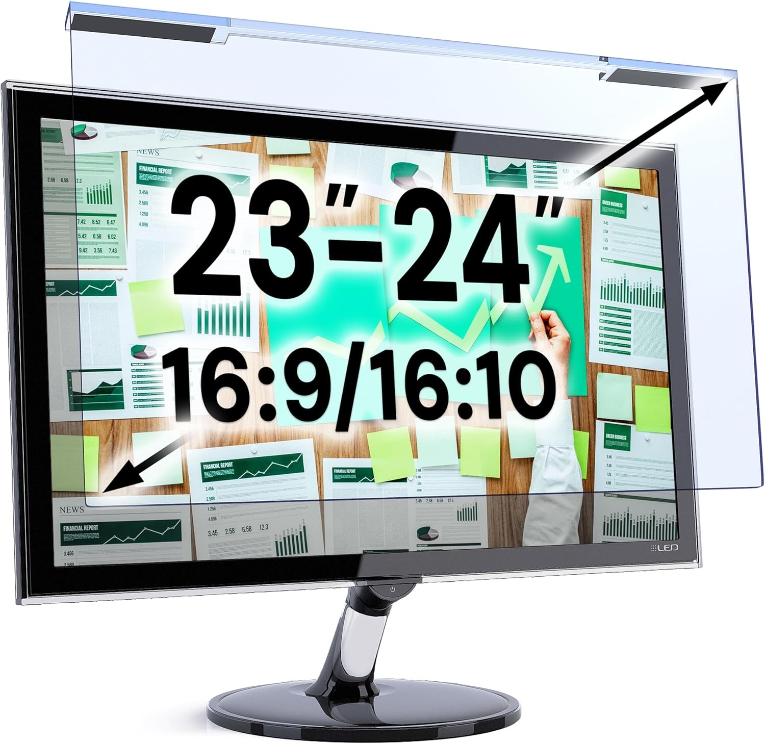 Blue Light Screen Protector for 23, 23.6, 23.8, 24 Inch Laptop – Anti-UV Film