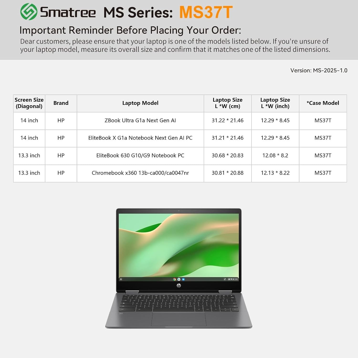 MS37T Hard EVA Protective Sleeve Case with Stand for 14 inch HP ZBook Ultra G1a