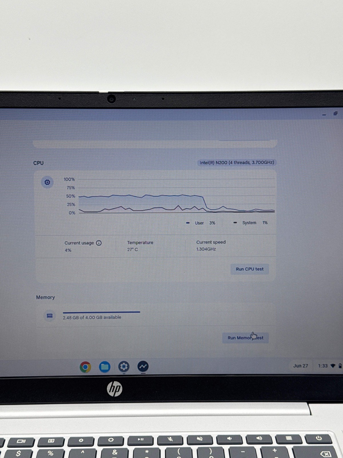 HP Chromebook 14a-nf0012tg 14″ Intel N200 4GB 128GB Chrome OS Laptop