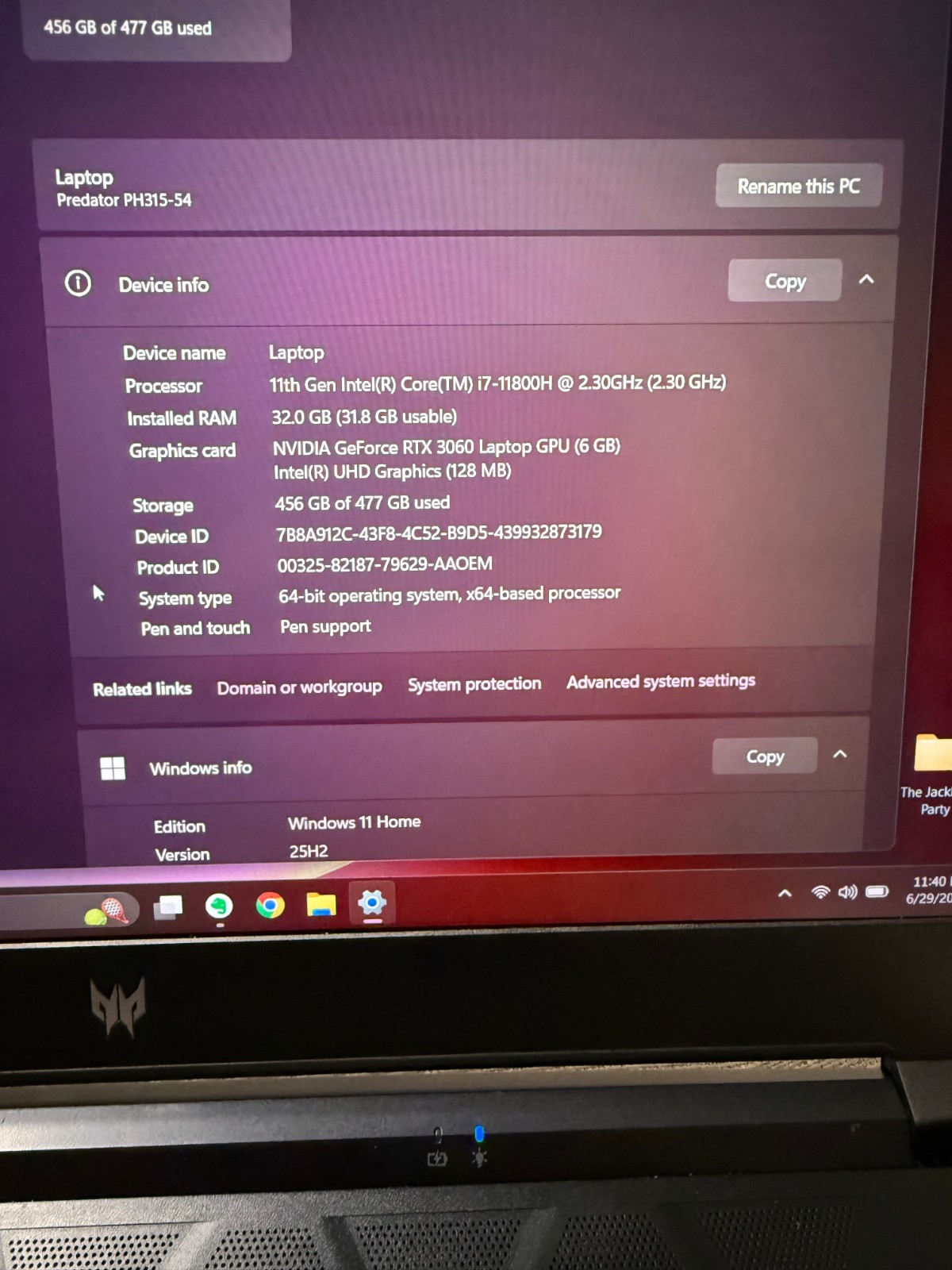 Acer Predator Helios 300 (512GB SSD, Intel Core i7-11800H, 4.60 GHz,32GB Crucial
