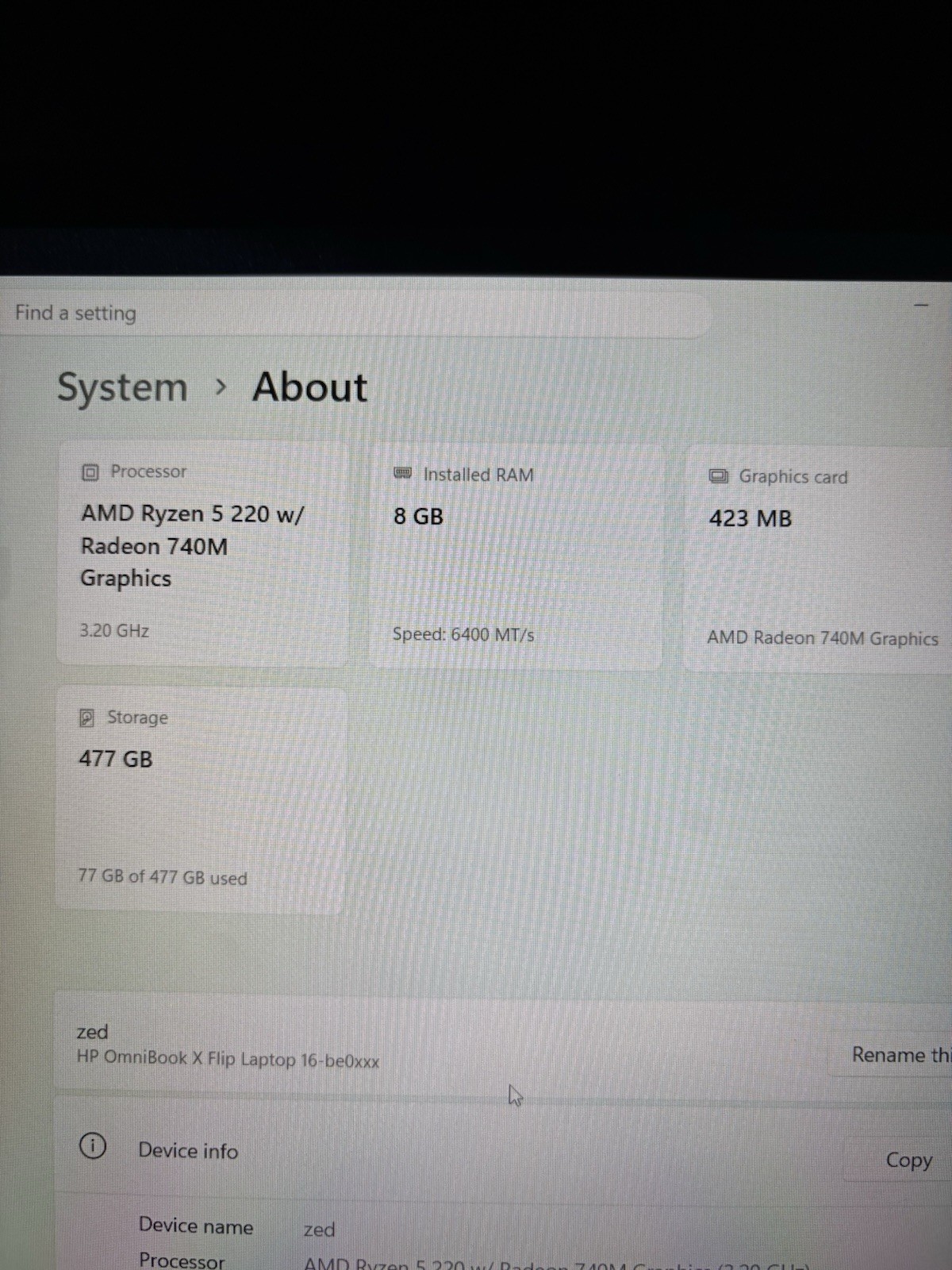 HP OmniBook X Flip 16″ 2-in-1 Touch (Ryzen 5 220, 8GB RAM, 512GB SSD) Silver