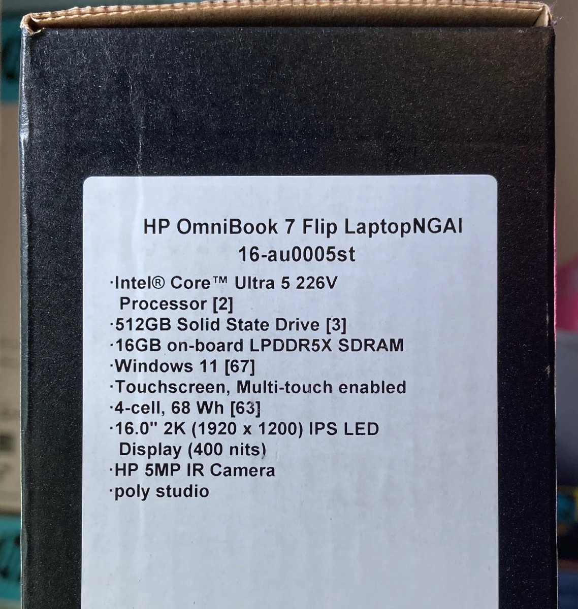 HP Flip 16″ 2K 2-in-1 laptop, Intel Core Ultra 5, 16GB/512GB, Backlit, 23h