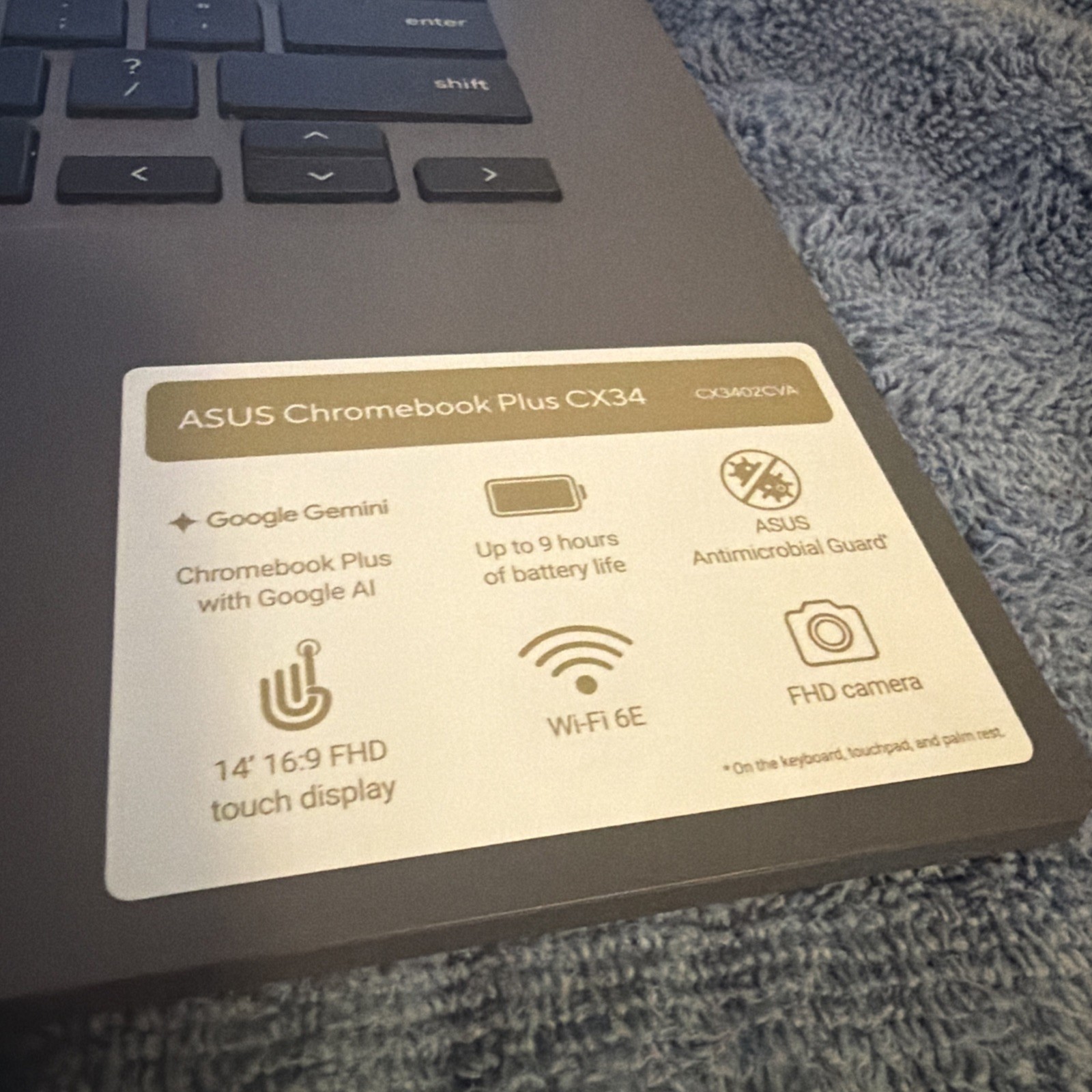 ASUS Chromebook Plus CX3402CV 14″ FHD i5-1334U 8GB DDR5 128GB SSD – Rock Grey