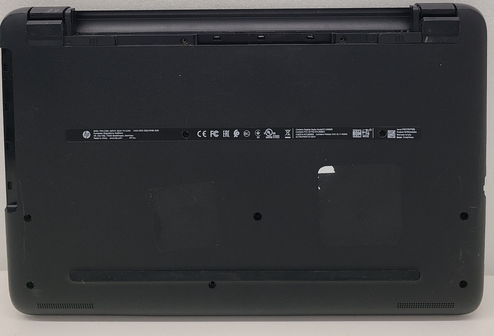 HP 15-BA015WM 15.6″ Laptop AMD NO RAM/HD/OS/BATT/POWER (FL)