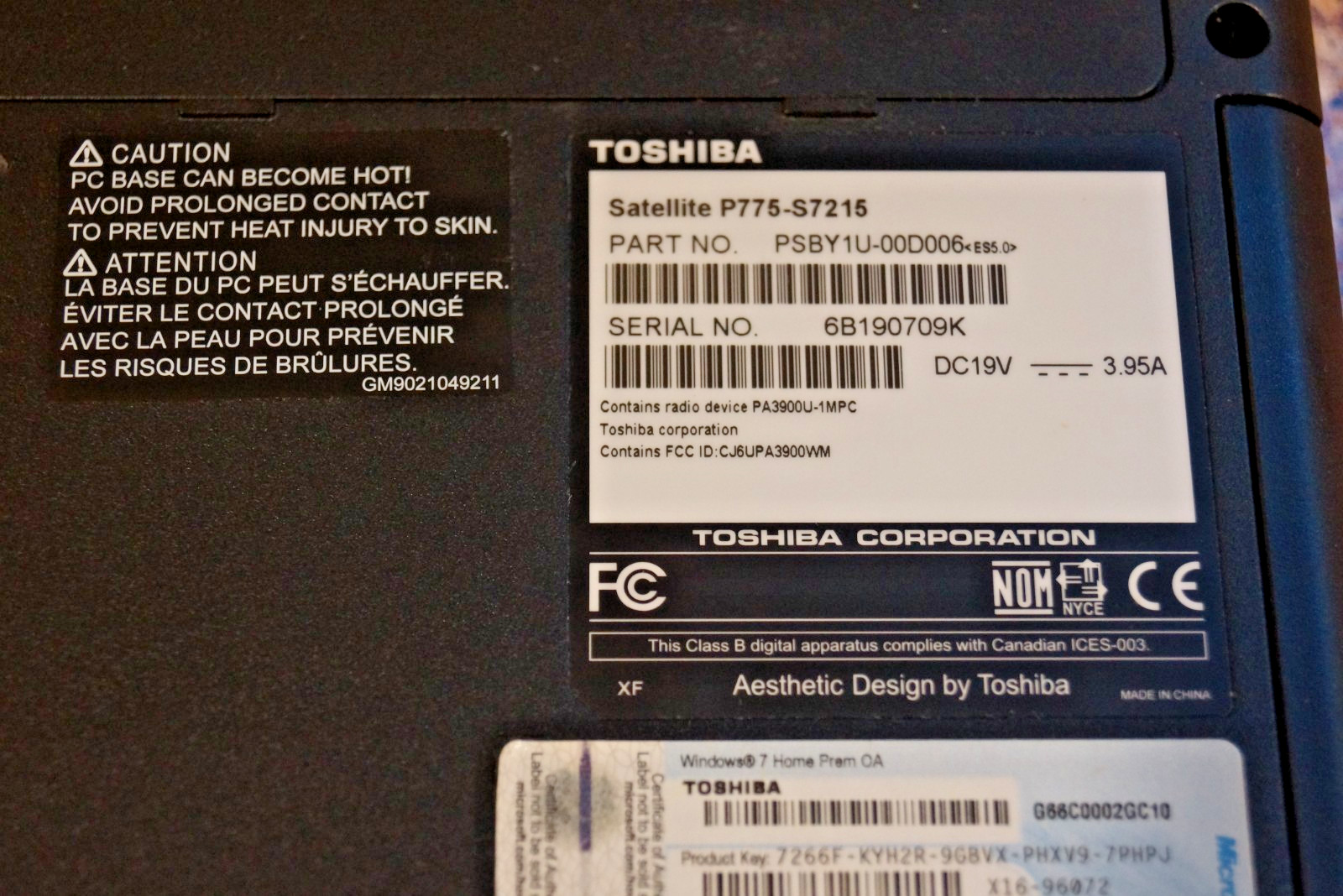 Active 22H2 Version WIN10 PRO Toshiba P775-S7215,GEN2 i7@2.00GHz,6GB RAM,720GB