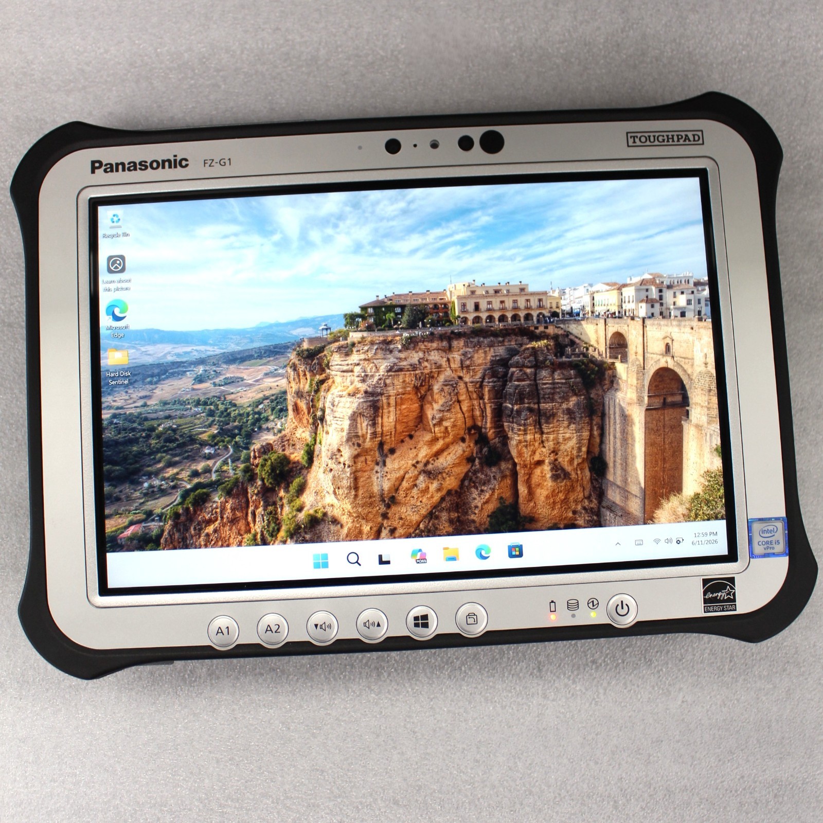 Panasonic Toughpad FZ-G1 MK5 Intel i5-7300 256GB SSD 8GB DDR3 Win 11Pro, 4G, BCR