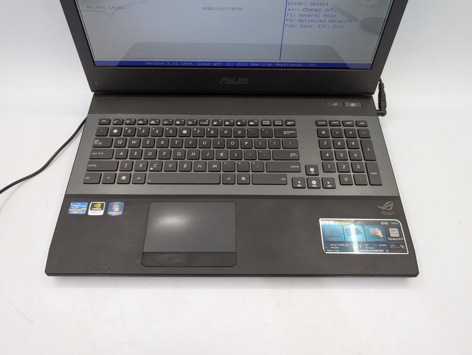Asus G74SX-RS72-CA 17.3″ Display Intel Core i7-2670QM 2.20 GHz 4GB RAM Black