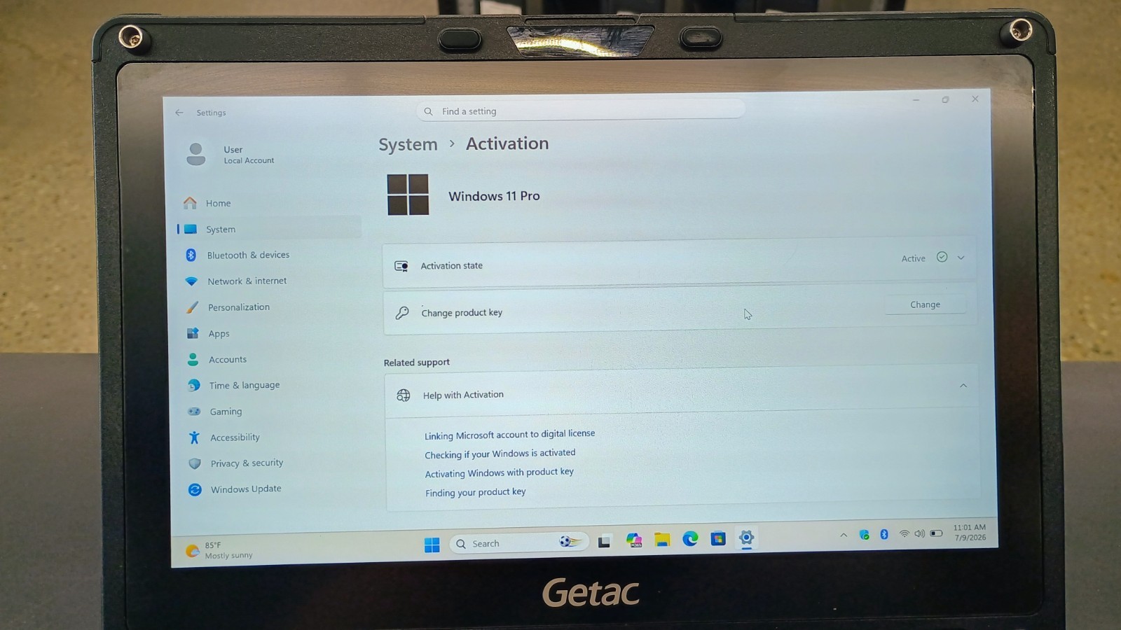Getac V110G6 Quad Core i5-10210U 1.60GHz – 256GB SSD – 16GB – Win 11 Pro