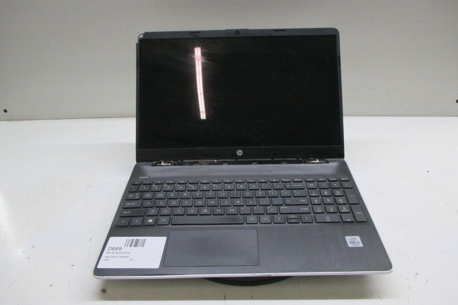 HP 15-dy1731ms Laptop Intel Core i3-10th Gen – Parts/Repair – Broken Power Port