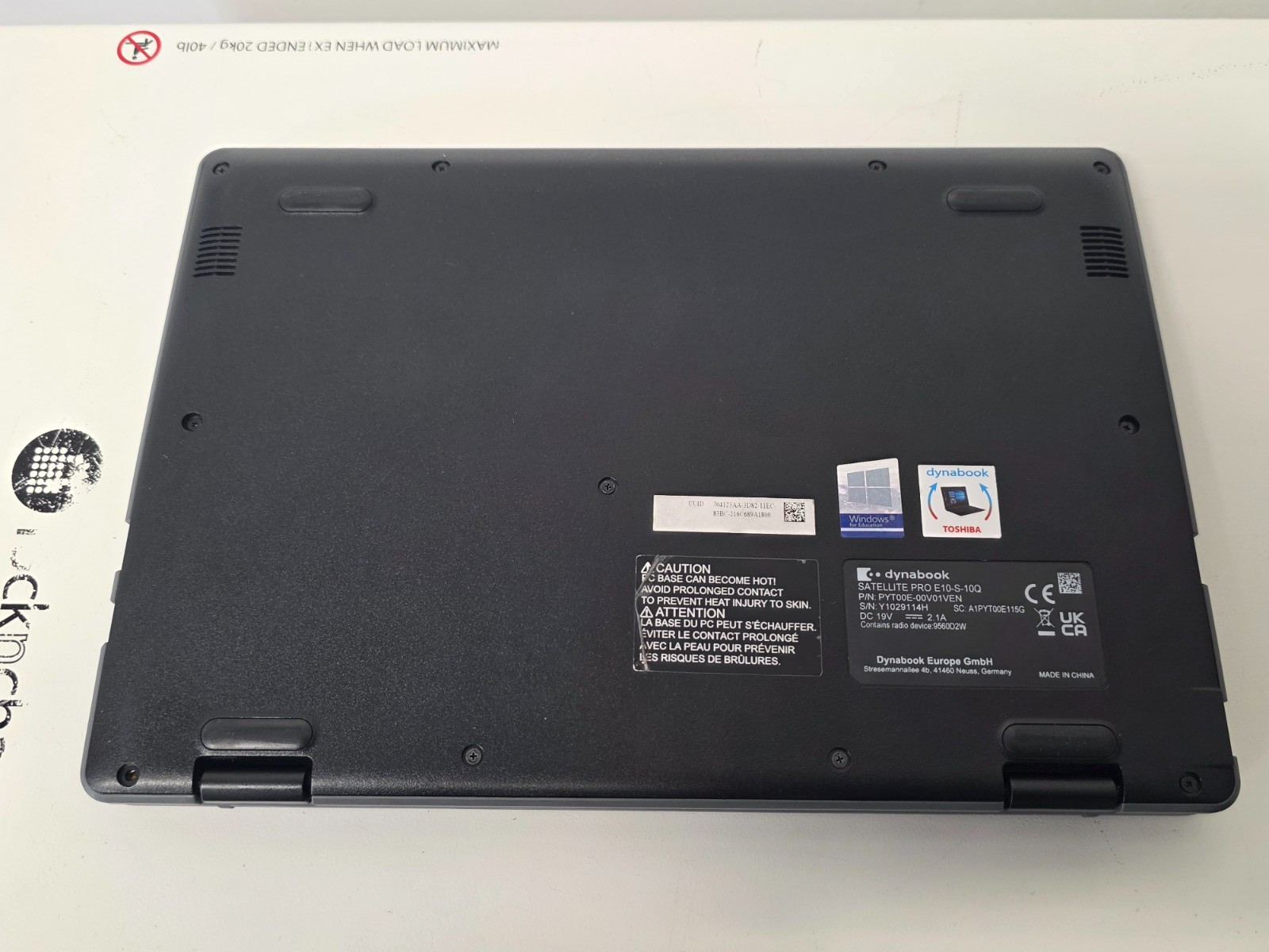 TOSHIBA DYNABOOK SATELLITE PRO E10 11.6″ 4GB 128GB WIN11 PRO EDU E10-1-10Q
