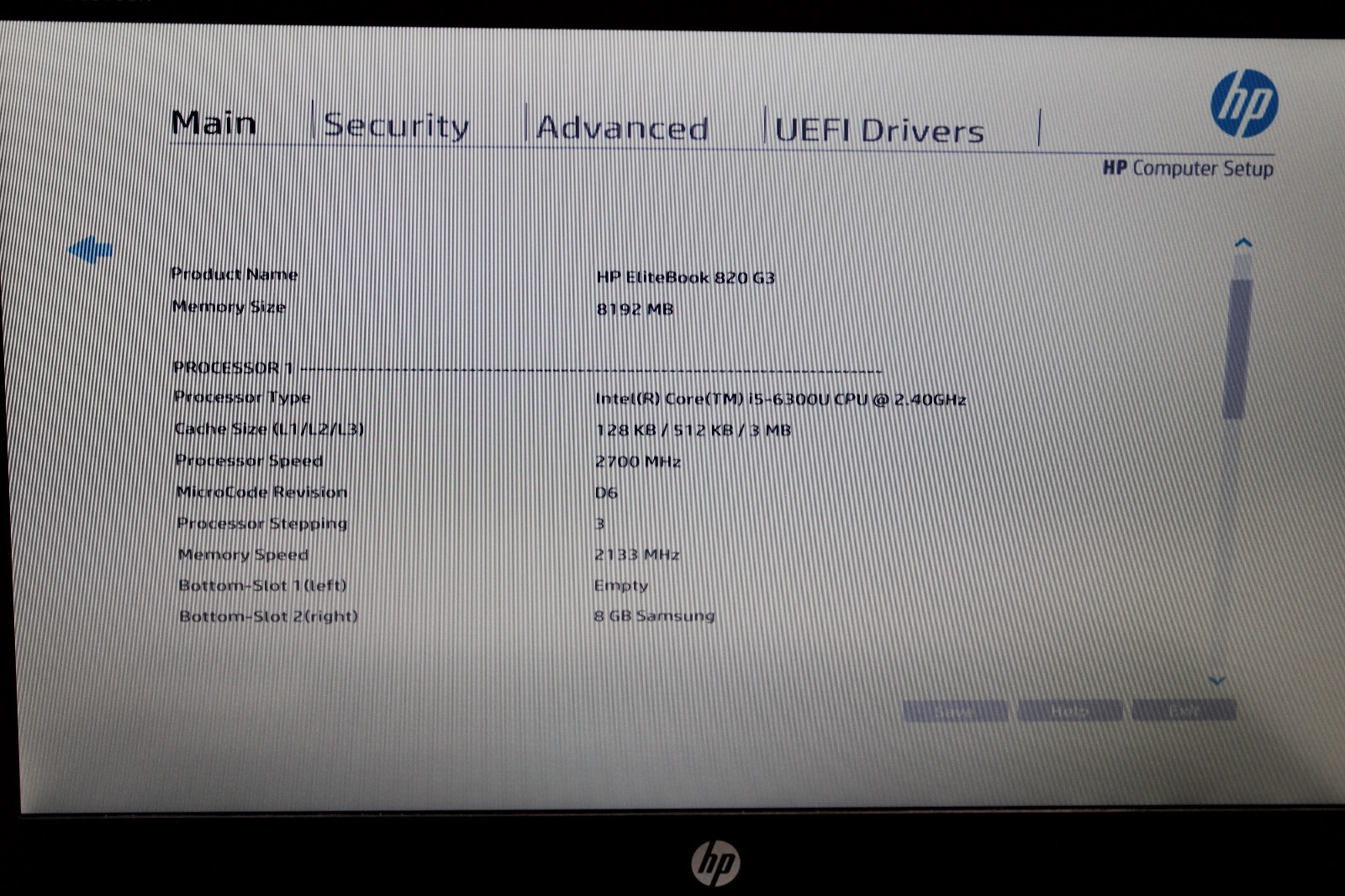 HP EliteBook 820 G3 i5-6300U @ 2.4 GHz 8GB RAM 256GB SSD No OS No Battery