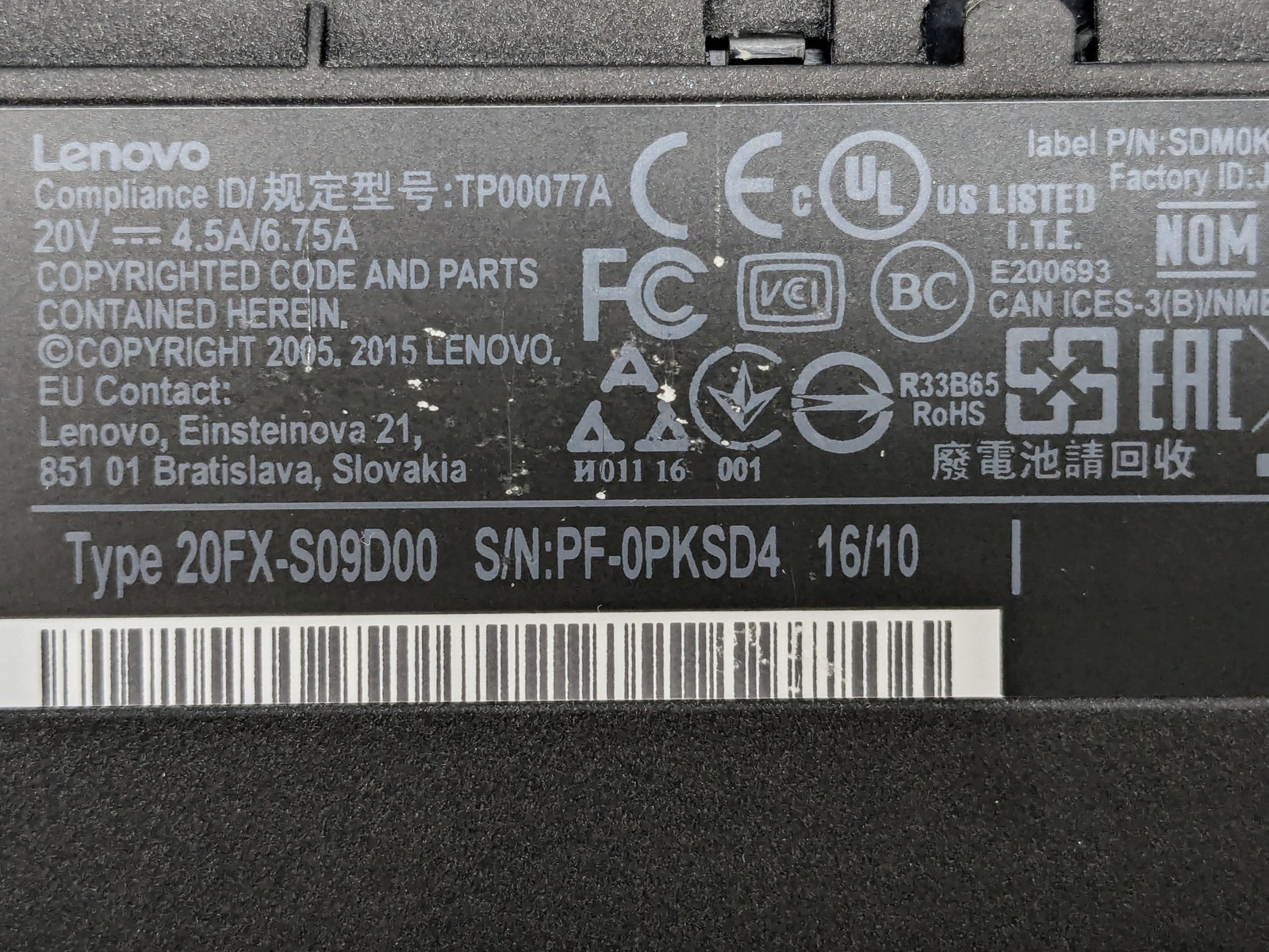 Lenovo ThinkPad T460p 14″ FHD I5-6440HQ Webcam Motherboard Palmrest *READ*