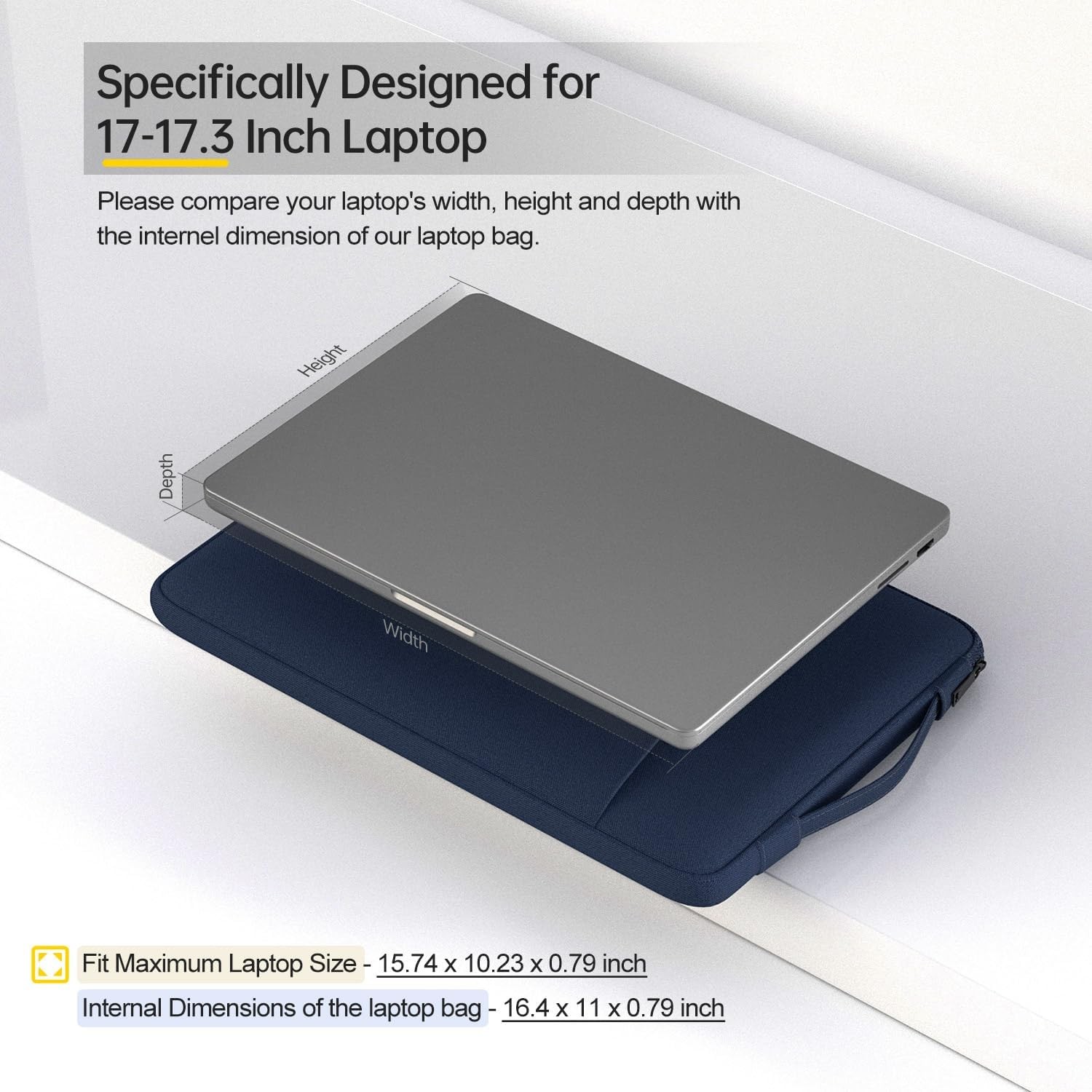 Blue Waterproof Laptop Sleeve Case for Dell Inspiron 17 7000 5000 3000/G3