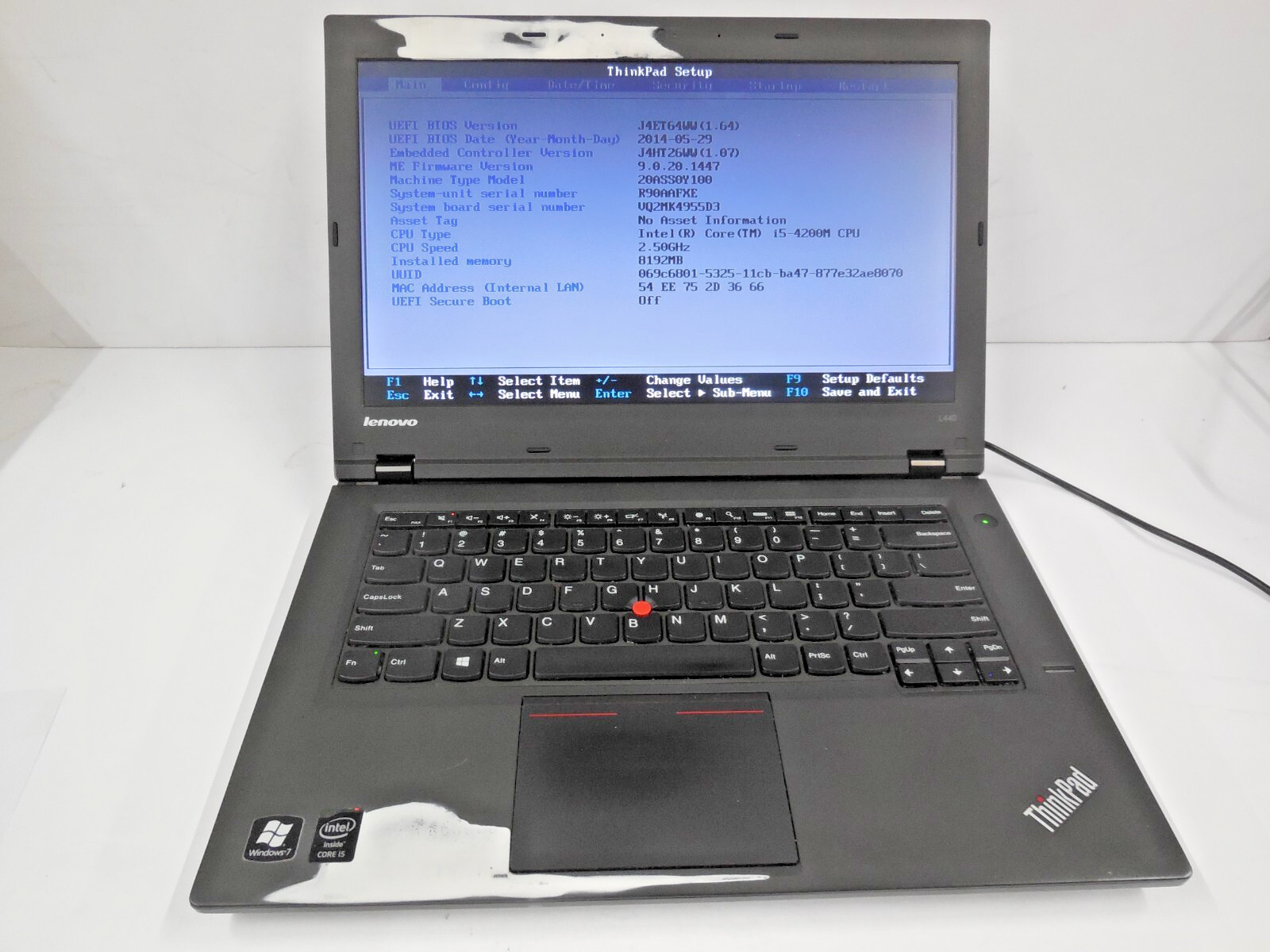 14″ Lenovo ThinkPad L440 Intel Core i5-4200M 2.50GHz 8GB RAM 128 GB SSD, NO OS