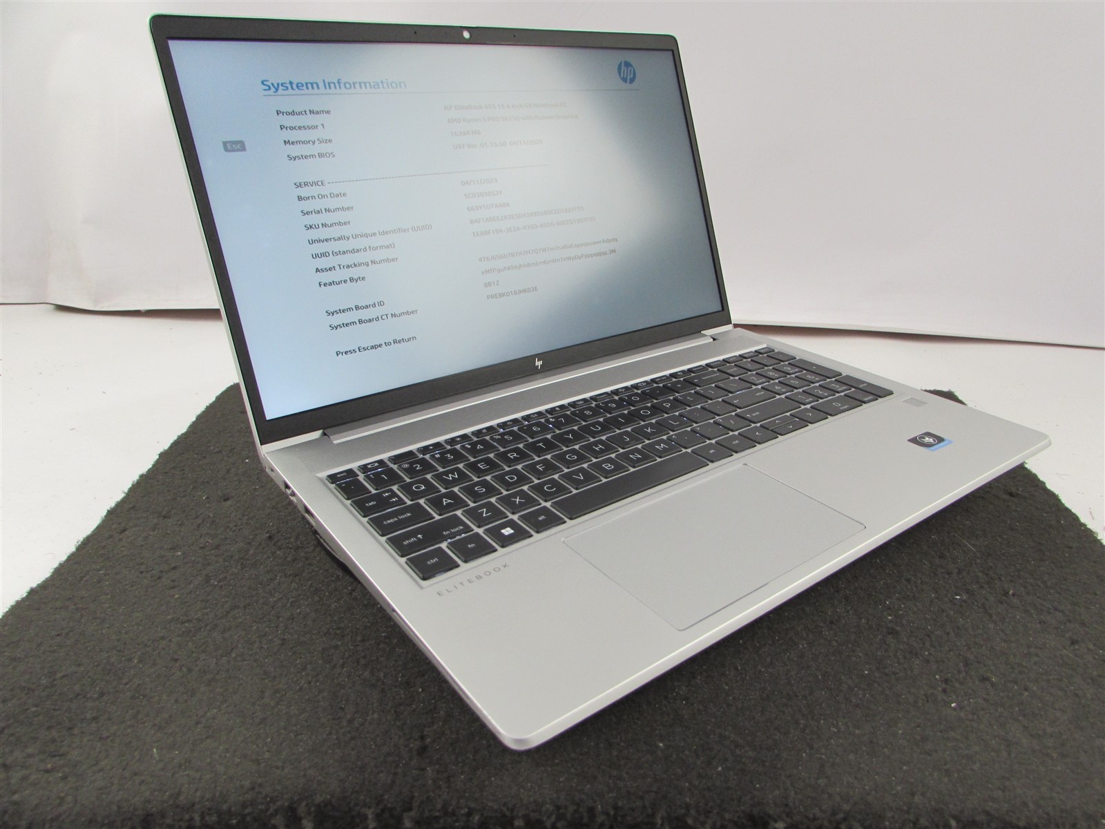 HP ELITEBOOK 655 (G9) 15.6″ 1920X1080 AMD RYZEN 5 PRO 512GB SSD 16GB RAM NO O.S