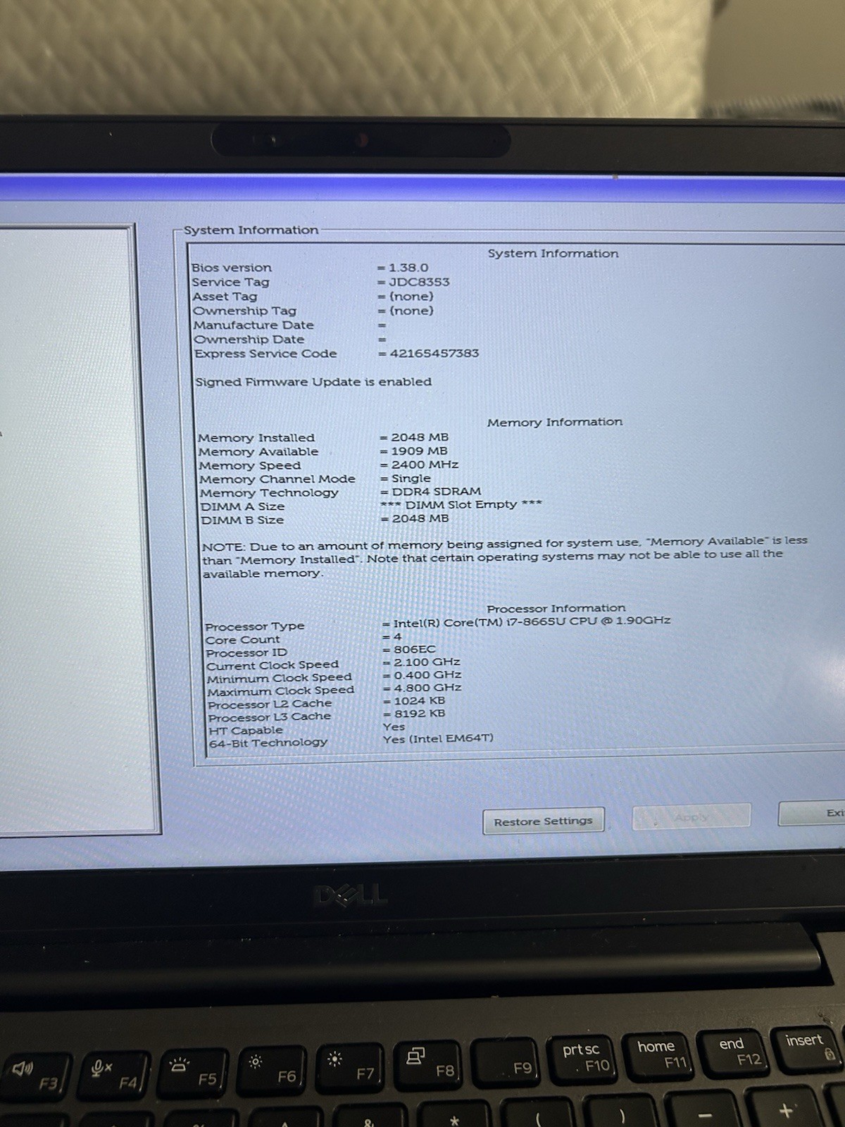 LOT OF 5 DELL LATITUDE 7300 SERIES LAPTOPS i7 2 4 GB RAM BATTERY INCLUDED