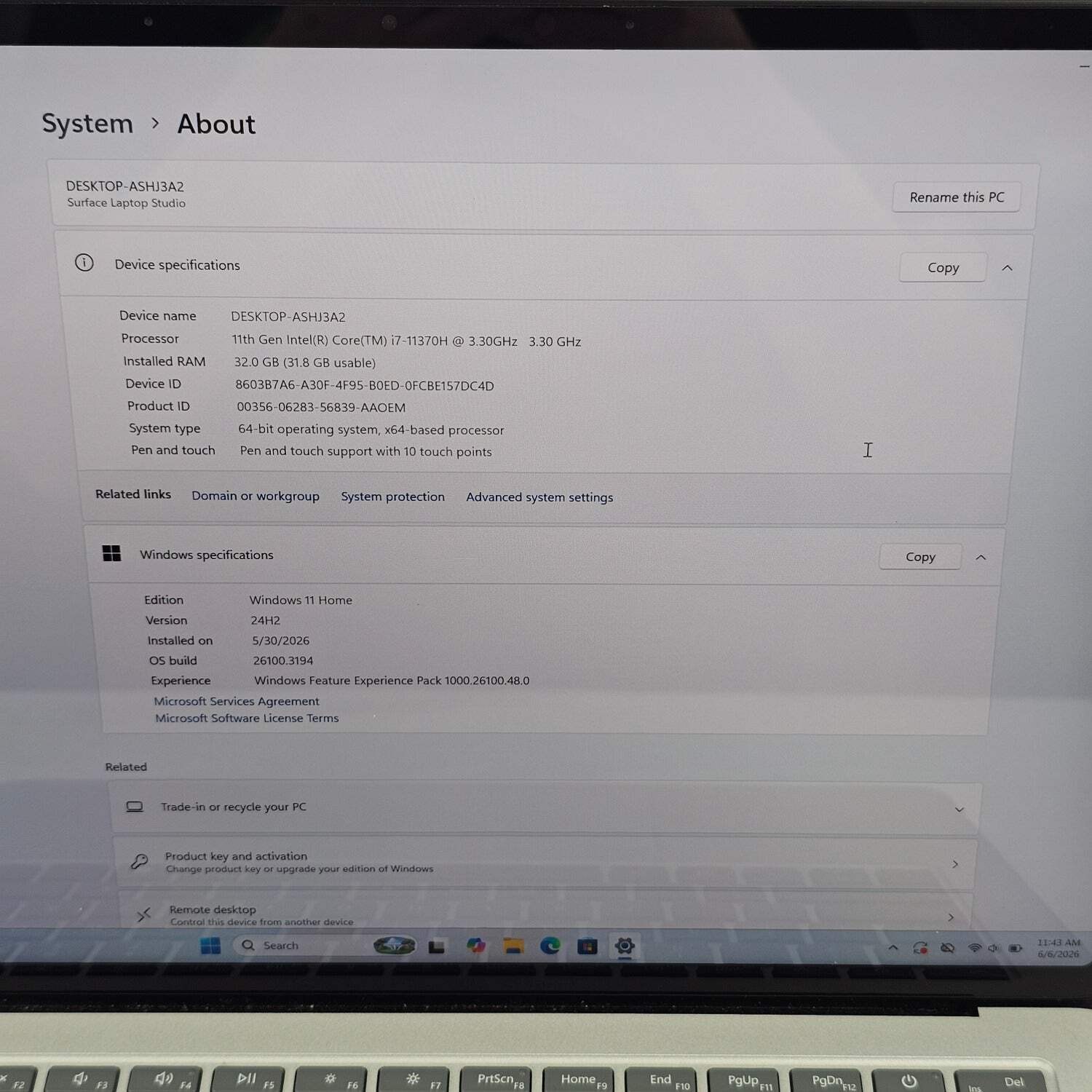 Microsoft Surface Laptop Studio 1 14.4″ I7-11370H 32GB RAM 1TB SSD RTX 3050 Ti