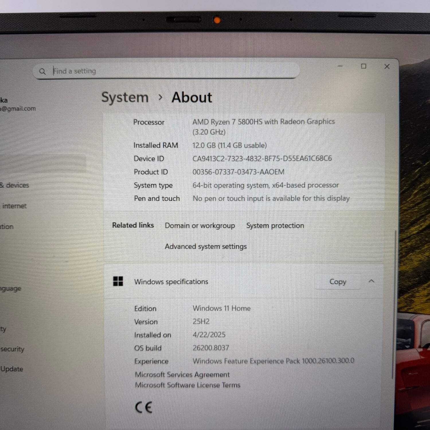 Asus SonicMaster M1603Q 16″ Ryzen 7 5800HS 3.2GHz 11GB 512GB SSD