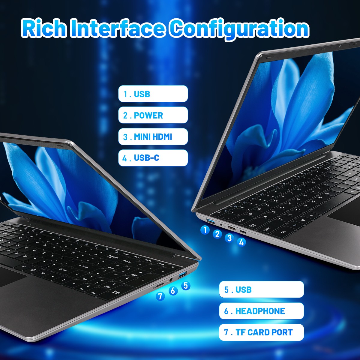 15.6 inch Laptop 16GB+512GB Windows 11 Computers Support WiFi/Bluetooth Gray PC
