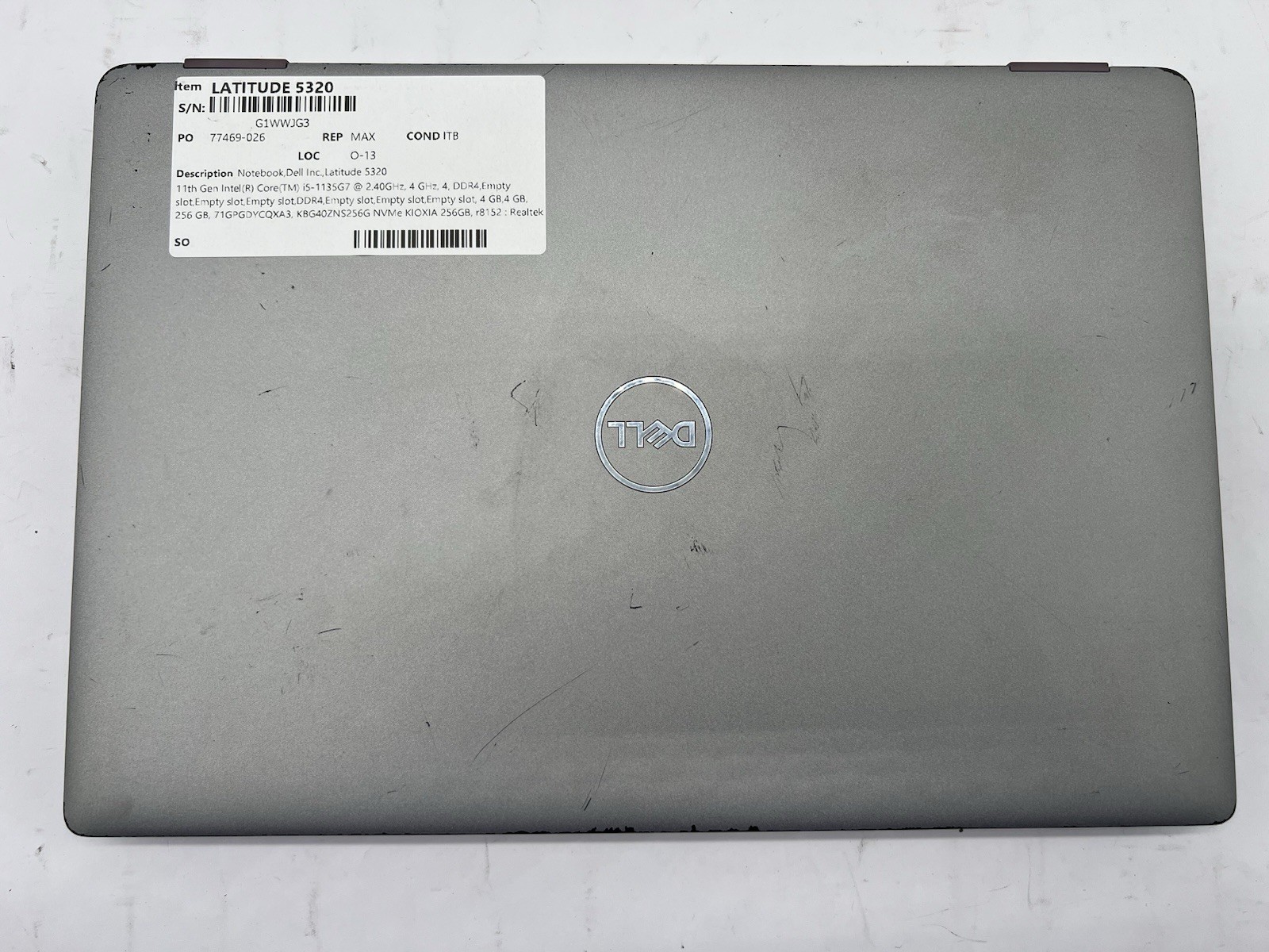 Dell Latitude 5320, Intel i5-1135G7, @2.40GHz, 8GB RAM, 256GB NVMe-No OS/Adapter