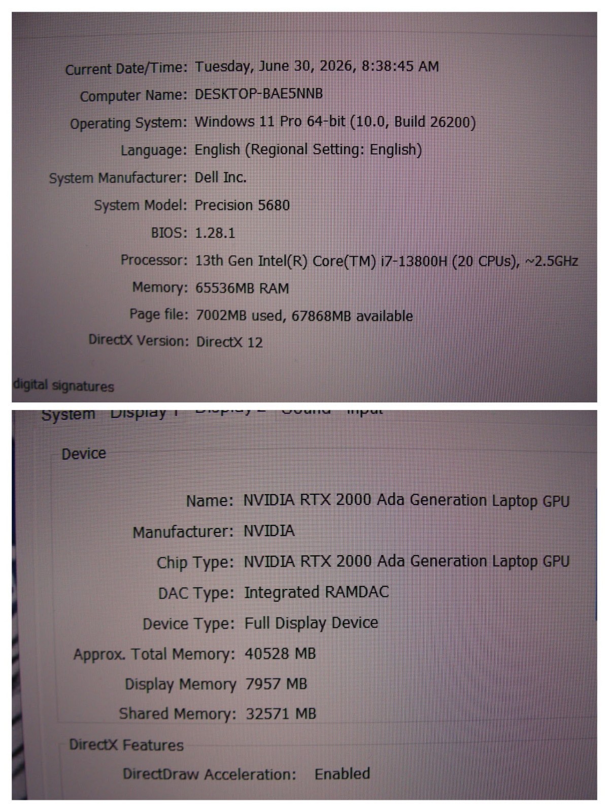 Dell Precision 5680 16″FHD+ i7-13800H 2.5GHz 16GB 512GB RTX A2000 WRTY 02/2027