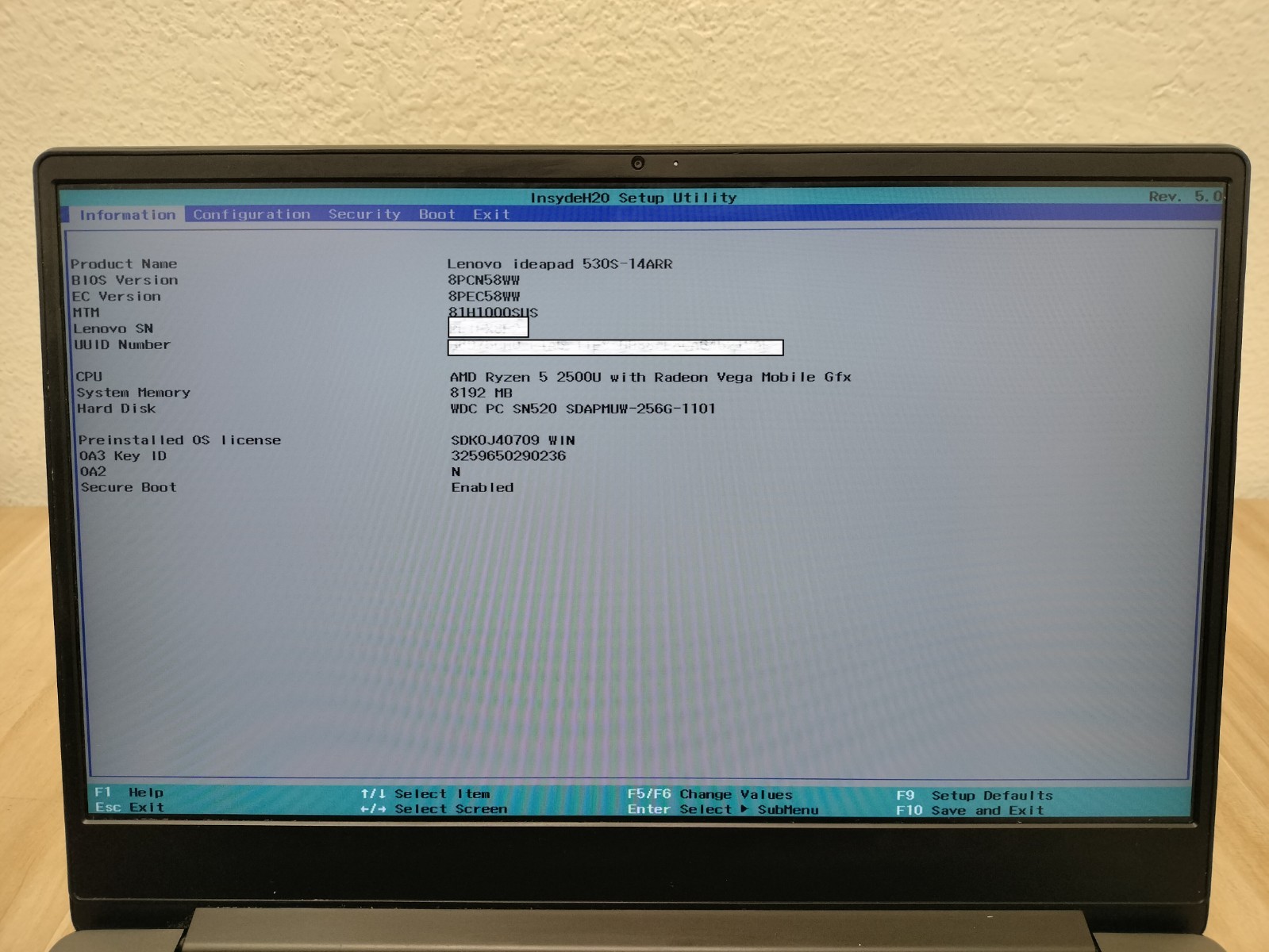 Lenovo Ideapad 530S-14ARR | Ryzen 5 2500U | 8GB RAM | 256GB SSD | NO OS