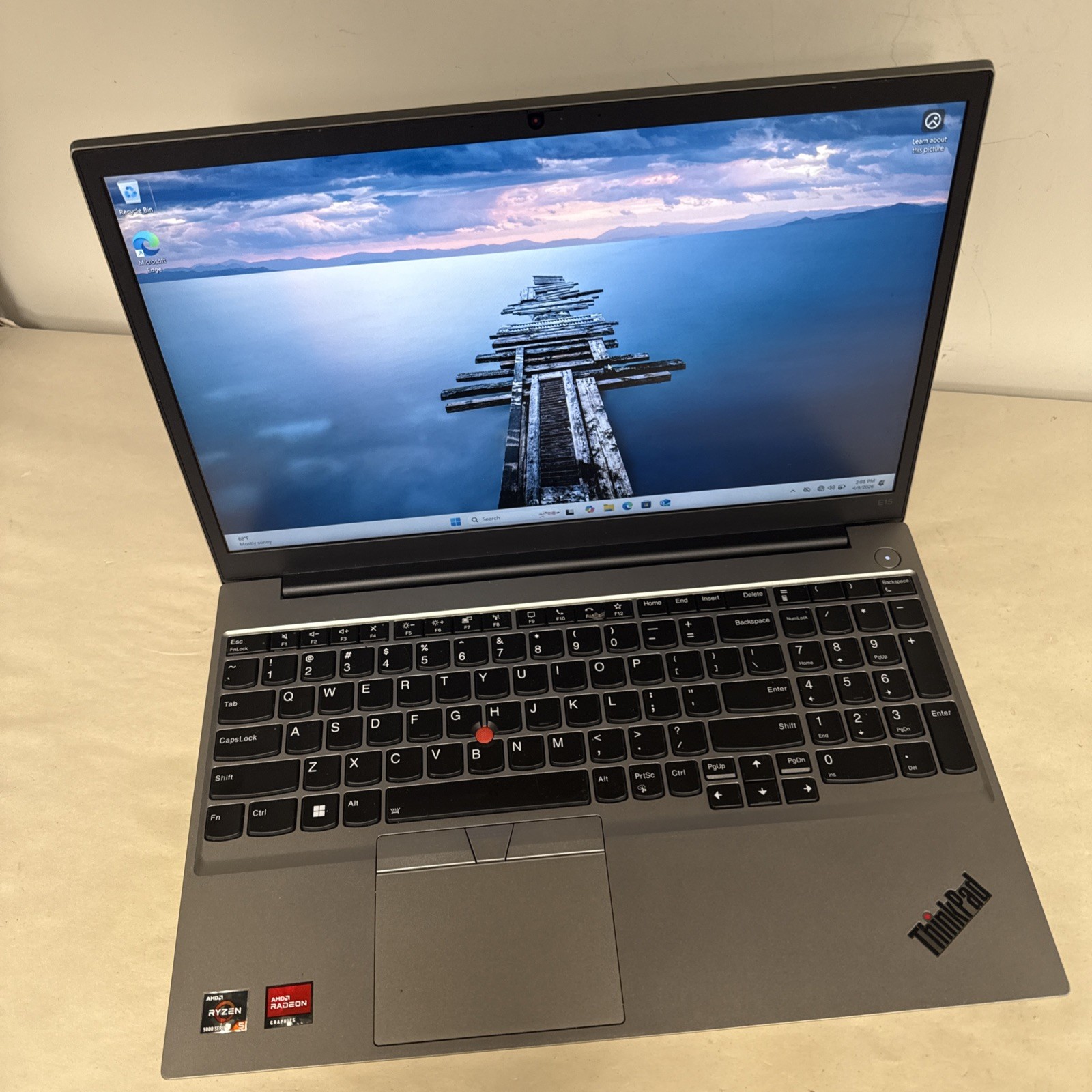 15.6″ Lenovo ThinkPad Laptop PC: AMD Ryzen 5 5625U 8GB RAM, 512GB NVME SSD