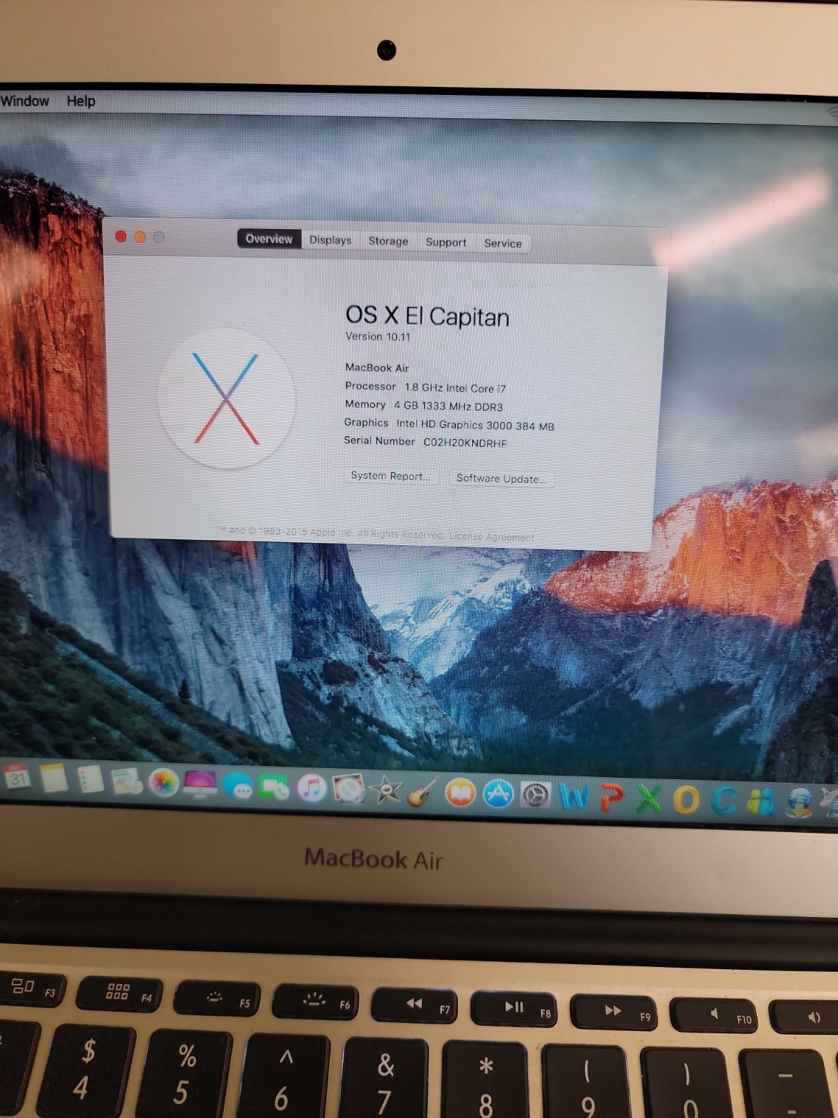 Apple MacBook Air MD214LL/A A1370 2011 , 1.8ghz intel i7, 4GB, 256GB SSD
