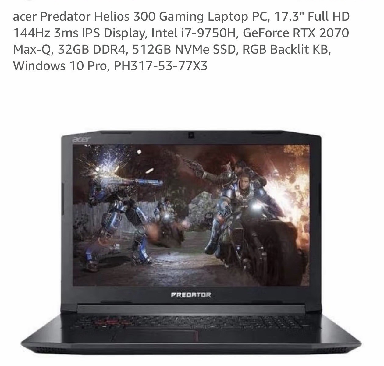 Acer Predator Helios 300 17”PH317-53-77X3