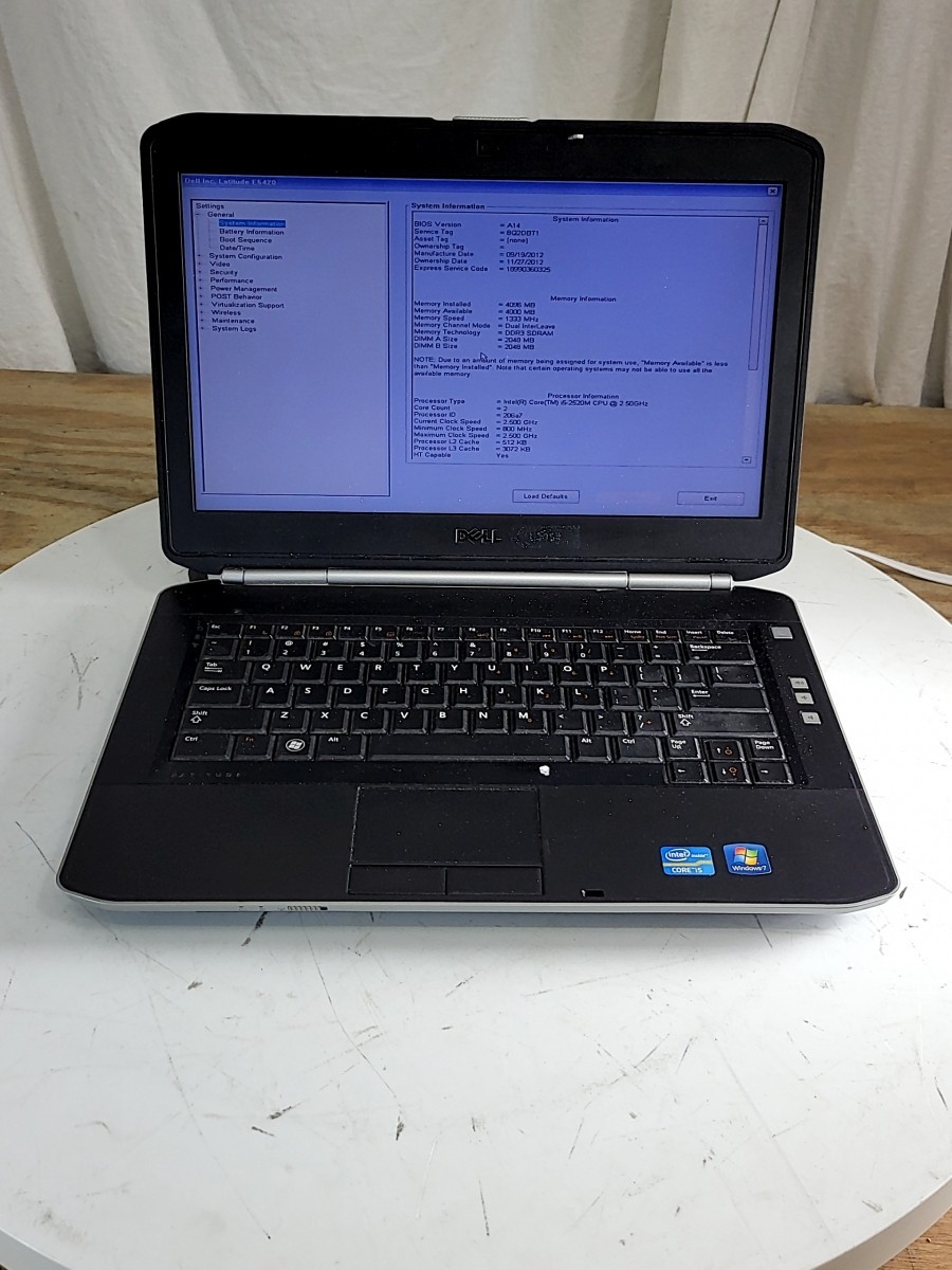 DELL LATITUDE E5420 Laptop Intel Core I5-2520M 4GB SEE NOTES