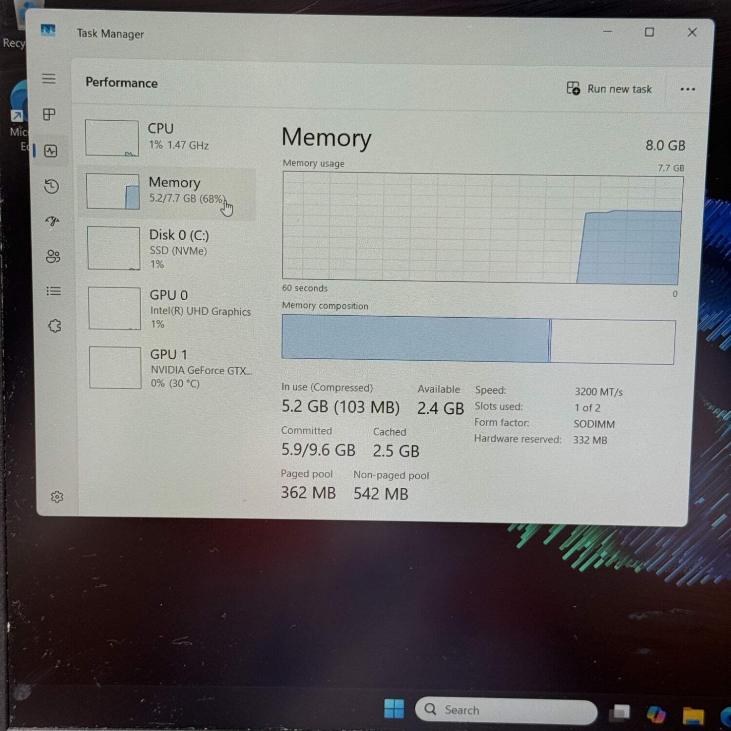 HP Victus UFBVK001 15.6″ i5-12450H 2.0GHz 8GB RAM 512GB SSD GeForce GTX 1650