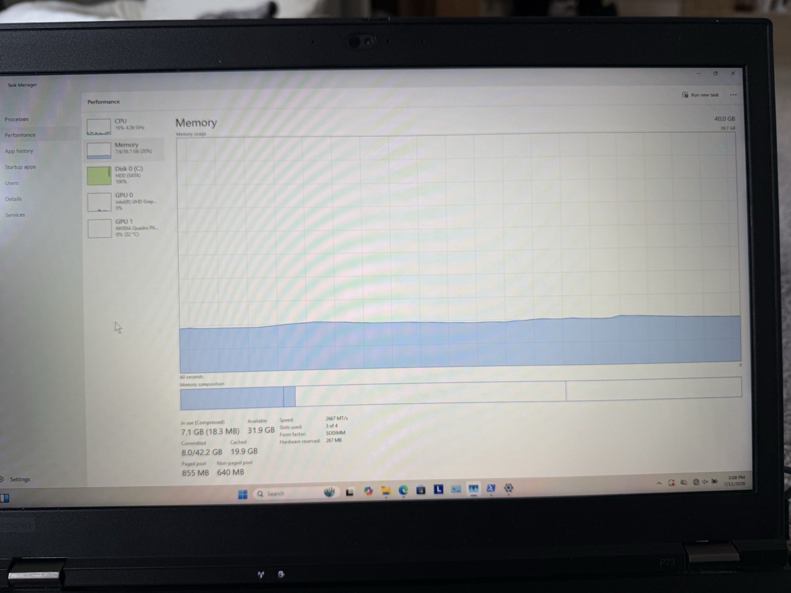 Lenovo ThinkPad P73 | i7-9750H | 40GB RAM | 1TB HDD | Quadro P620 | Win11 Pro