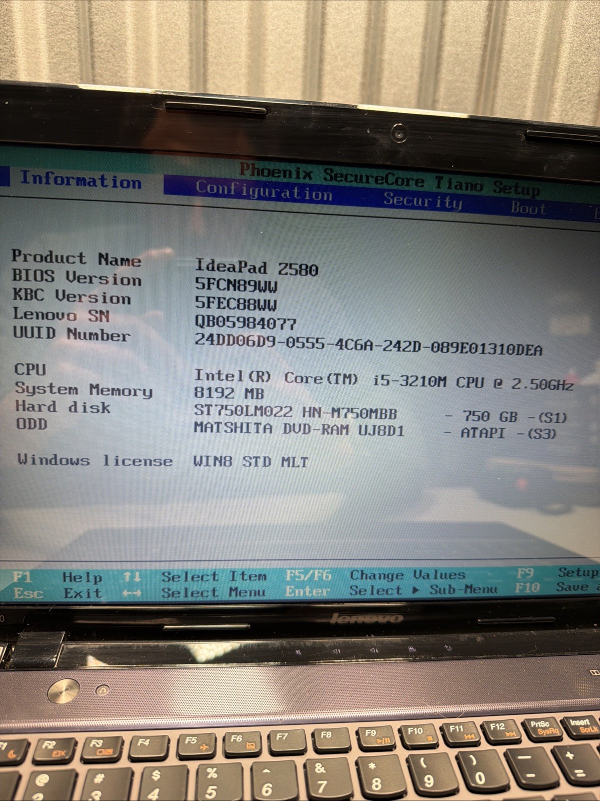 Lenovo IdeaPad Z580 15.6″ Laptop Intel i5-3210 @2.5GHz 8GB 750GB – FOR PARTS