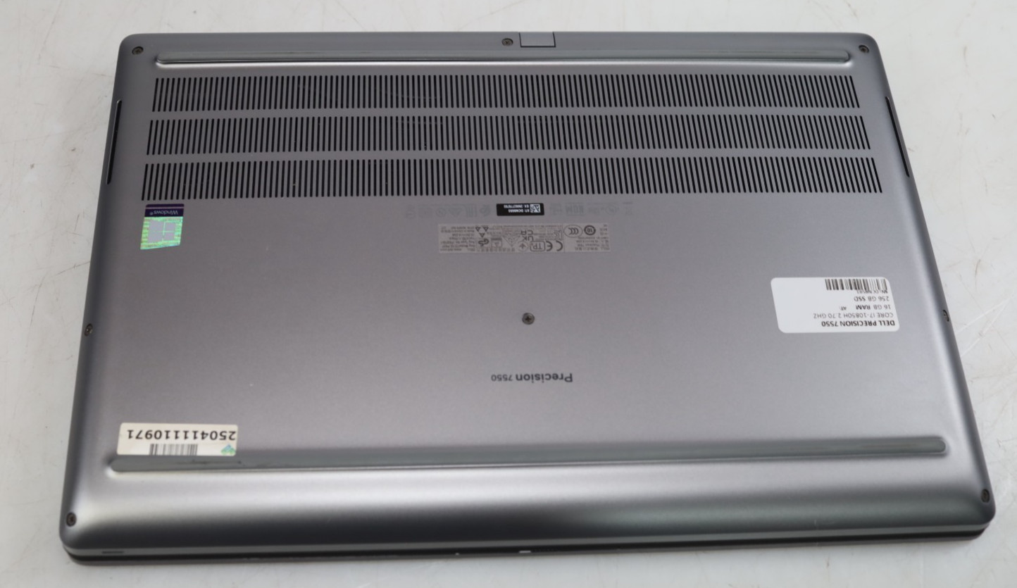 Dell Precision 7550 15.6″ Intel i7-10850H 16GB 1TB SSD Quadro T2000 No COA OS