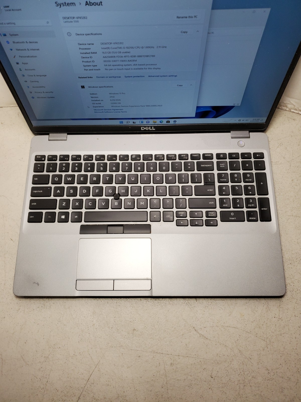 Dell Latitude 5510 15.6″ Laptop i5-10210U 16GB 256GB SSD Win11 #69