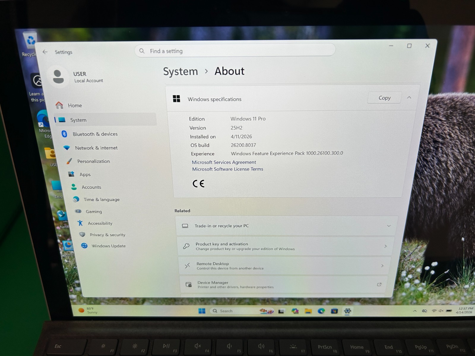 Microsoft Surface Pro 7 1866 12.3″ i5-1035G4 1.1GHz 8GB RAM 128GB SSD Win 11 Pro