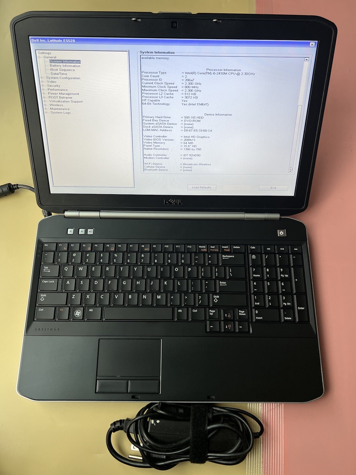 Dell Latitude E5520 15.6″ Intel Core i5-2410M 4GB RAM 500GB HDD WEBCAM HDMI