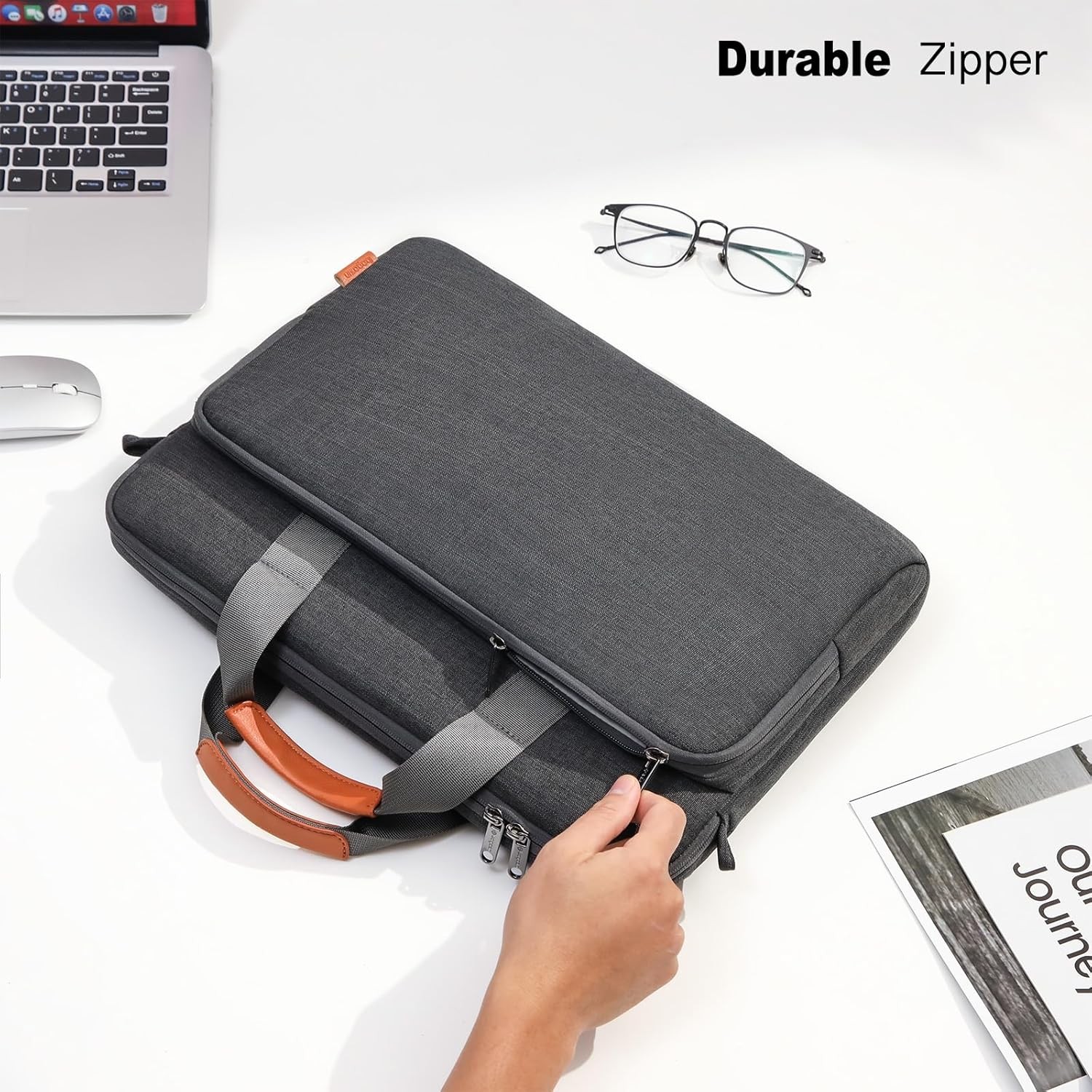 Lightweight Business Casual Laptop Shoulder Bag for 17-18 Inch PCs, Grey Case